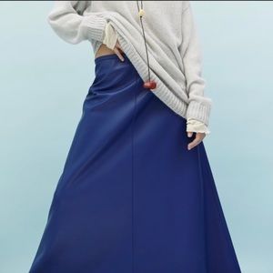 ZARA FAUX LEATHER LAYERED SKIRT